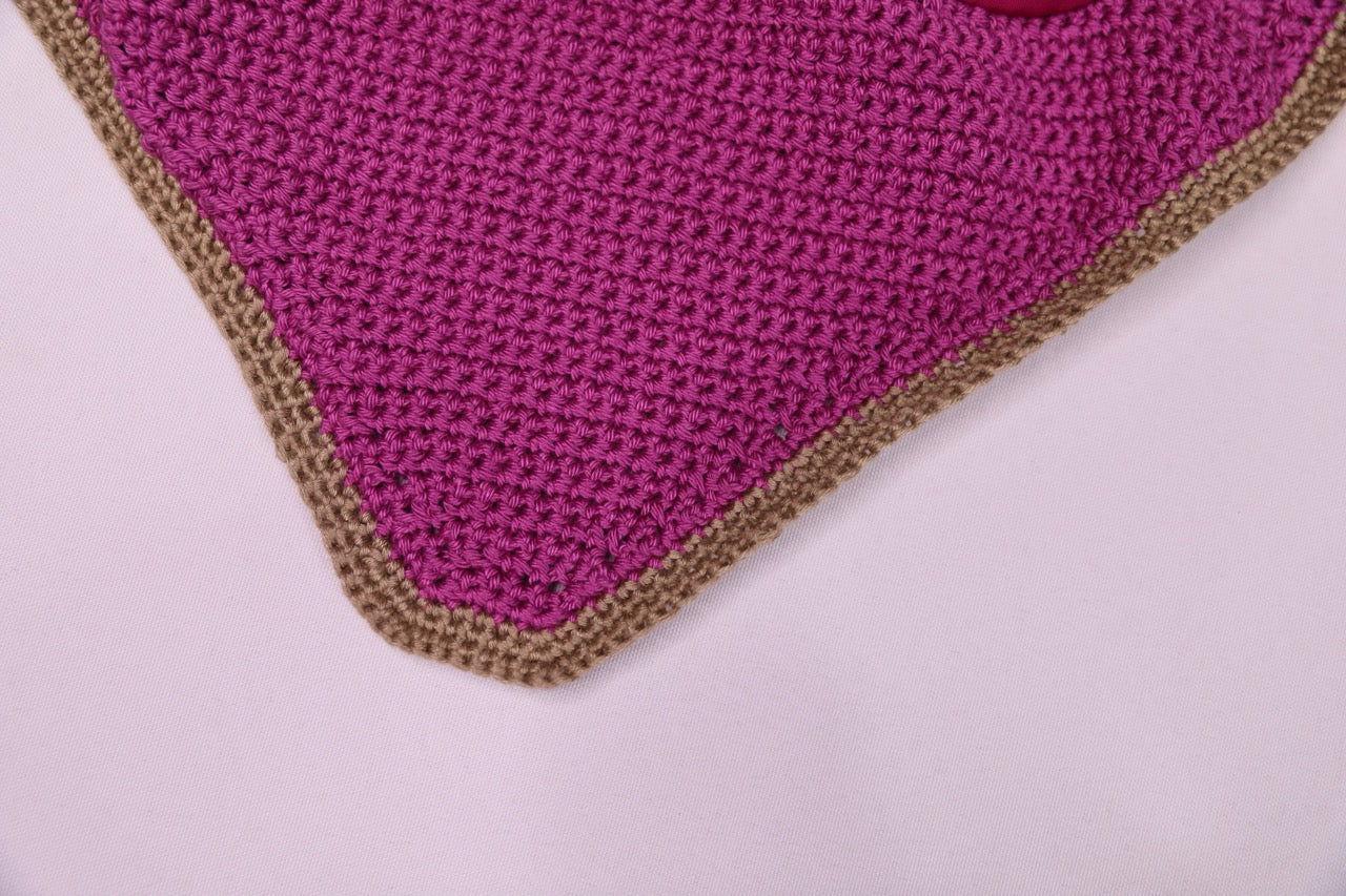 Berry Horse Bonnet - Handmade crochet gold trim with Swarovski crystals.
