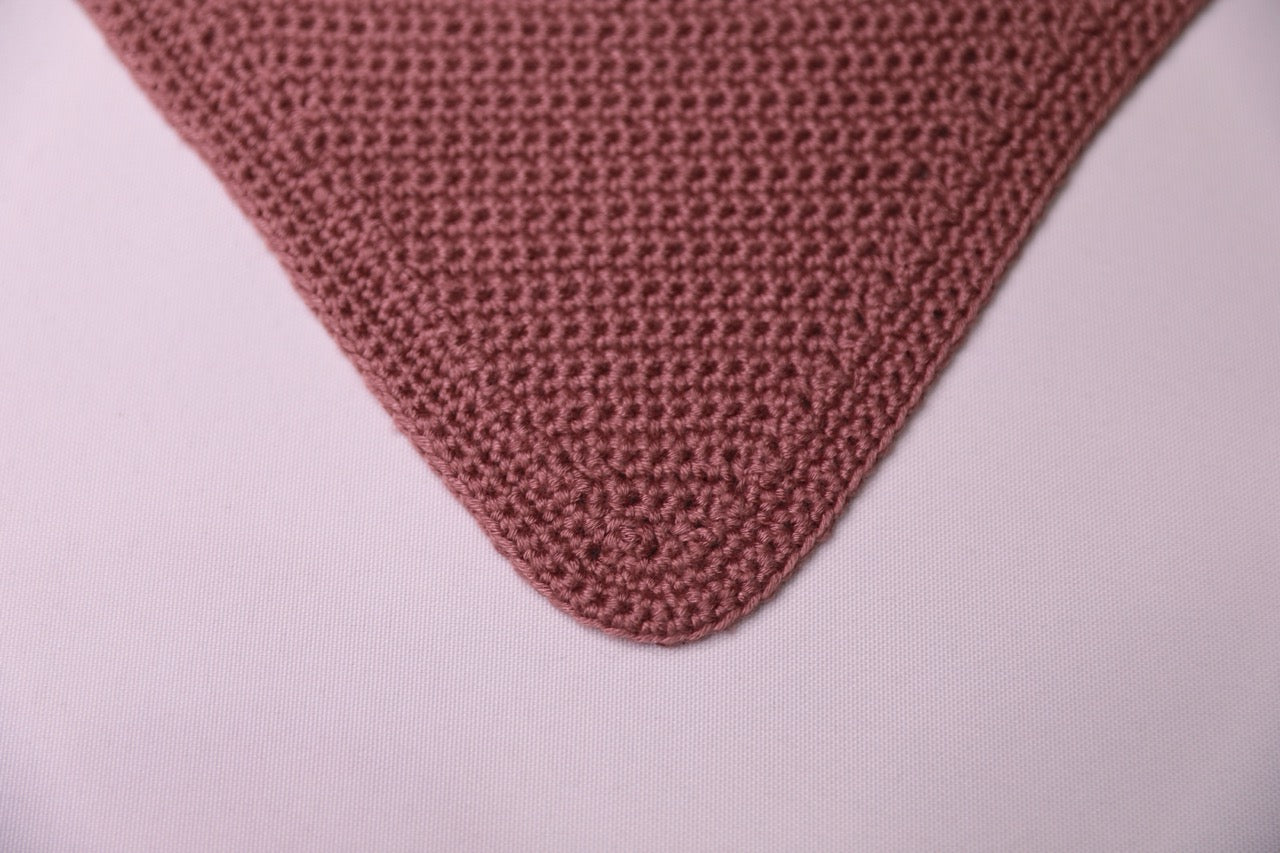 Dusty Rose Horse Bonnet - Handmade crochet with Swarovski crystals.