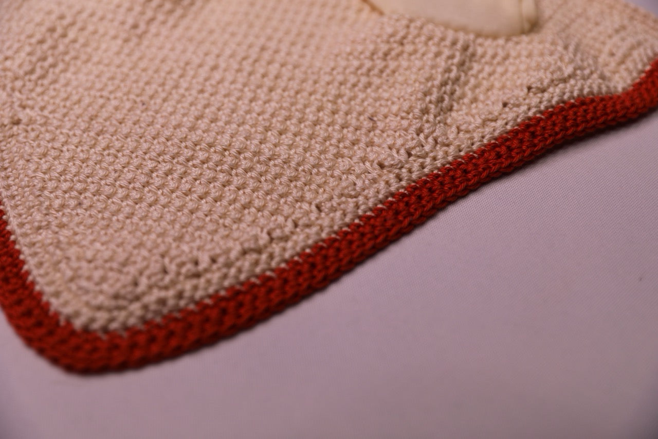 Champagne Horse Bonnet - Handmade crochet burnt orange trim with Swarovski crystals.