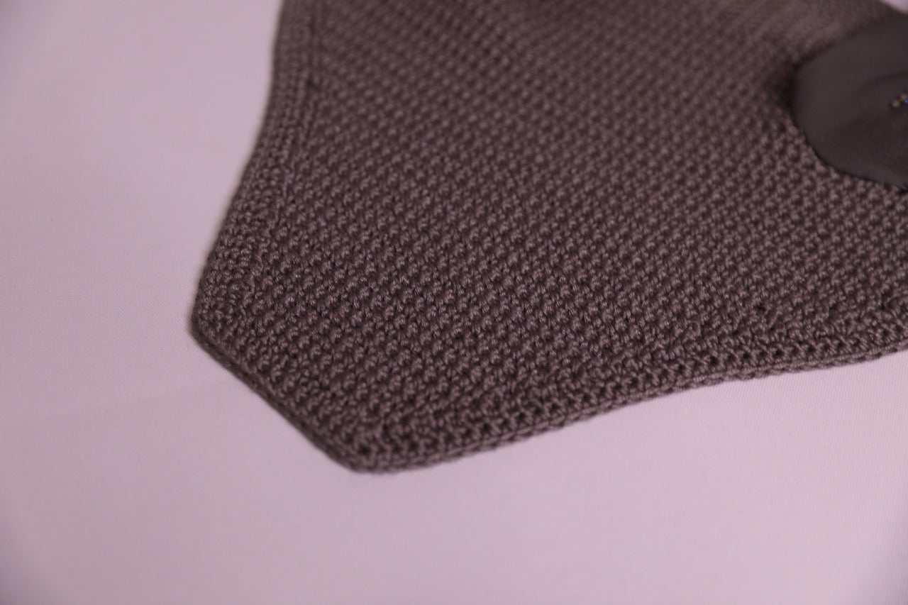Charcoal Horse Bonnet - Handmade crochet with Swarovski crystals.