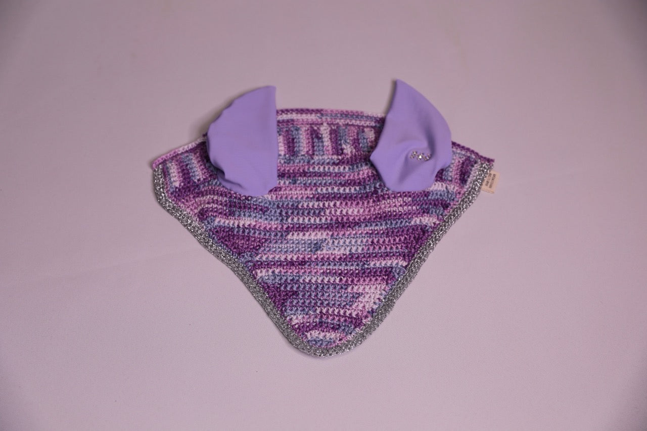 Unicorn Purple Horse Bonnet silver sparkle trim with Swarovski crystals.