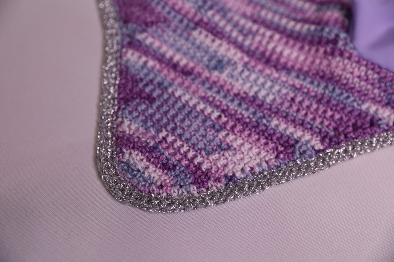 Unicorn Purple Horse Bonnet silver sparkle trim with Swarovski crystals.