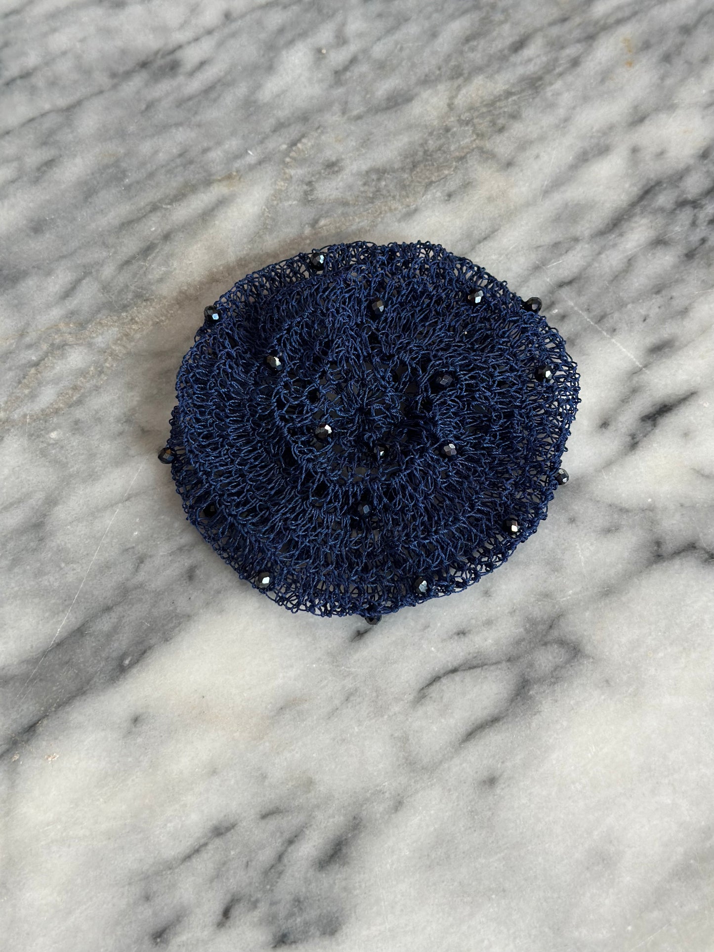 Hair Bun Covers With Crystals Hand Crocheted Handmade in Canada