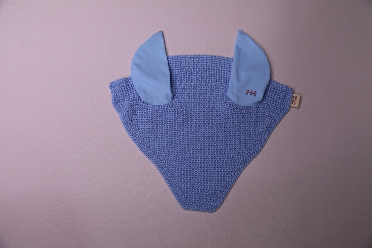 Baby Blue Horse Bonnet - Handmade crochet with Swarovski crystals.