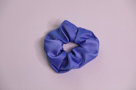 Periwinkle Satin Scrunchie Handmade In Canada