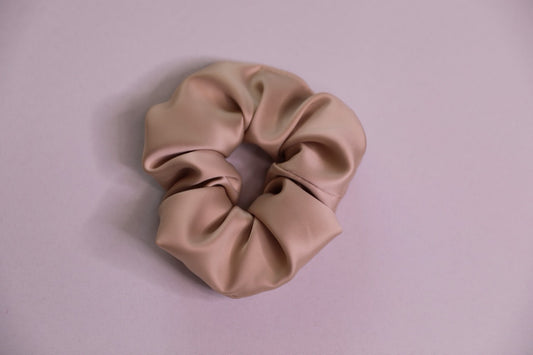 Beige Satin Scrunchie Handmade In Canada