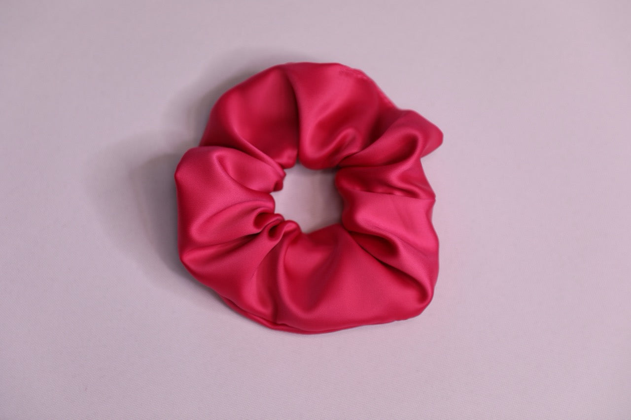 French Pink Satin Scrunchie