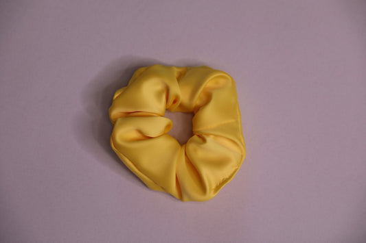 Yellow Satin Scrunchie Handmade In Canada 