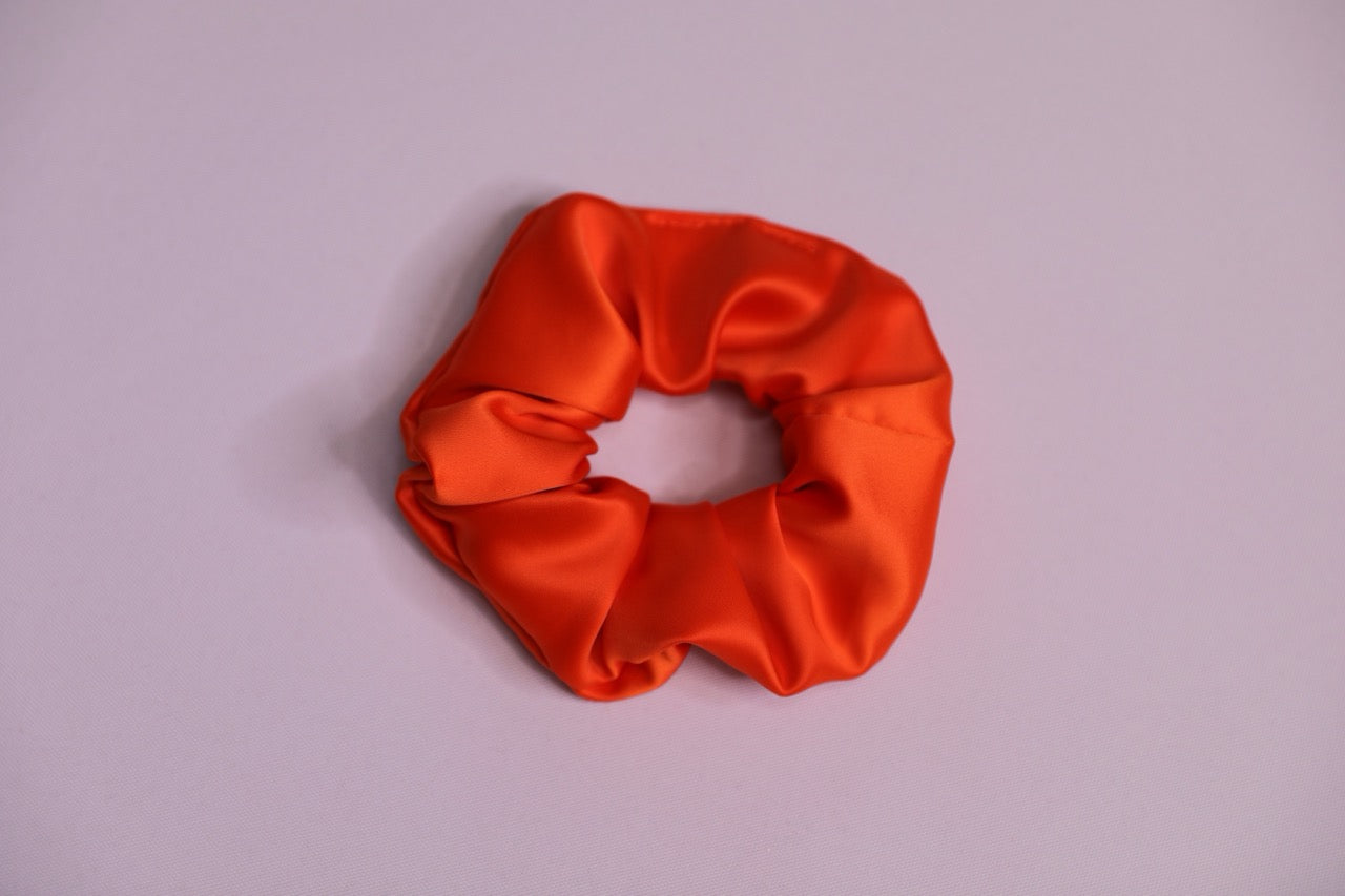 Orange Satin Scrunchie Handmade In Canada