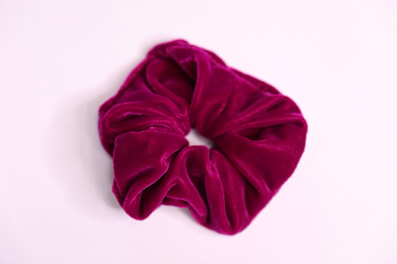 Royal Purple Velvet Scrunchie Handmade In Canada