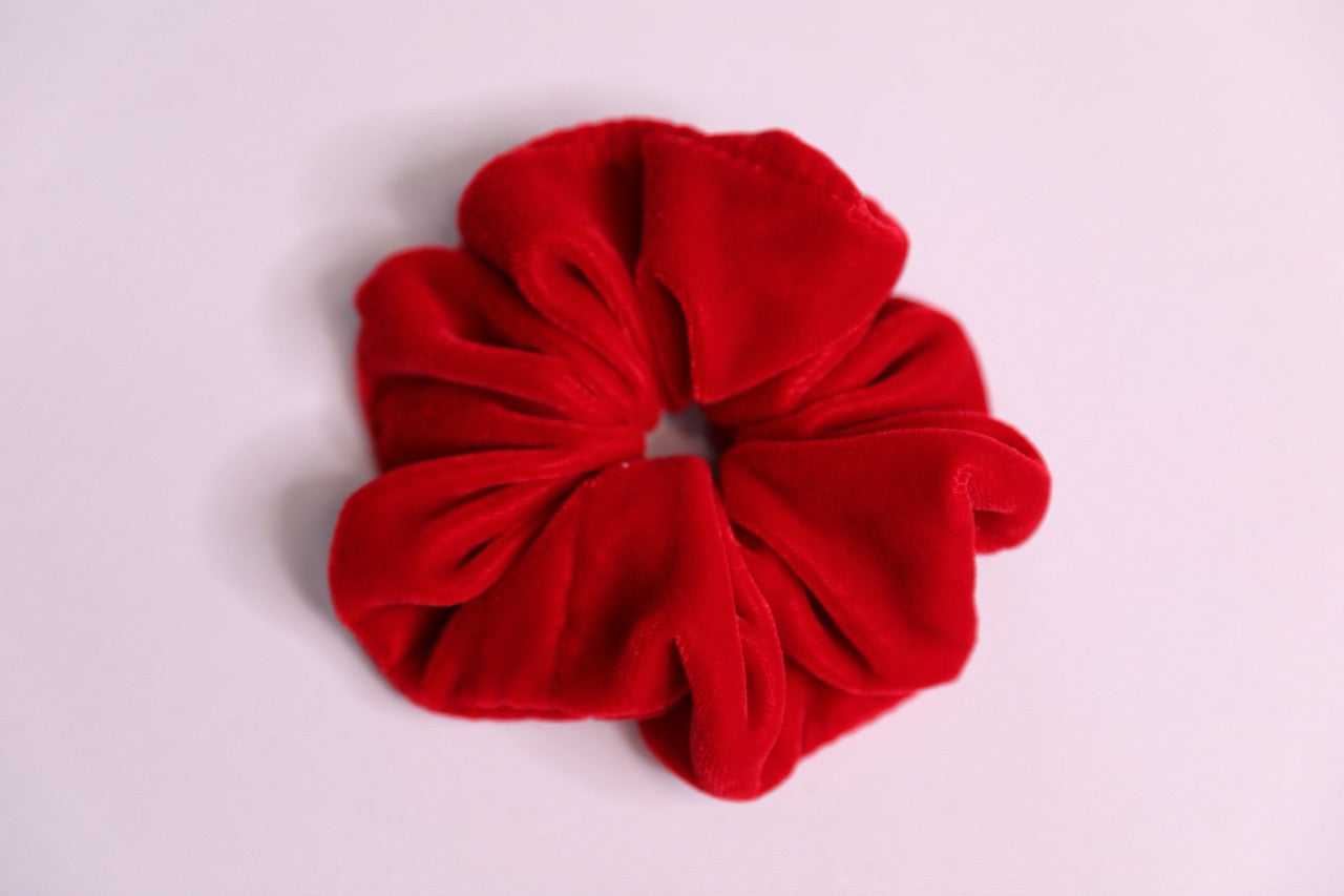 Royal Red Velvet Scrunchie Handmade In Canada