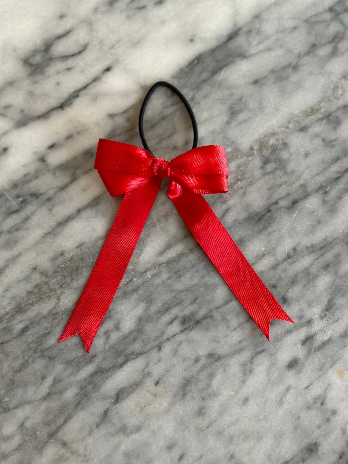 Red Tail Bow handmade in Canada 100% Polyester one size